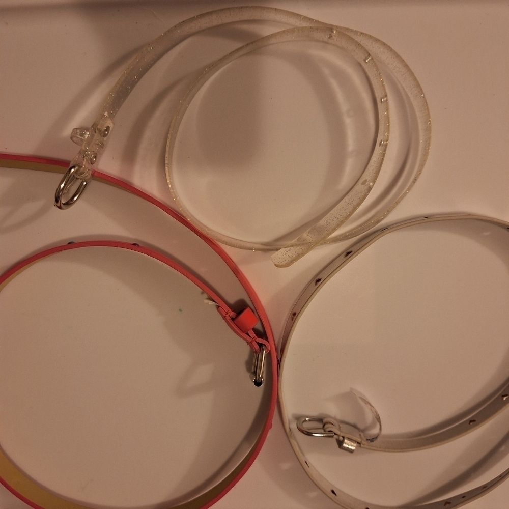 Little Girl Belts Lot of 3 Hearts Pink Clear